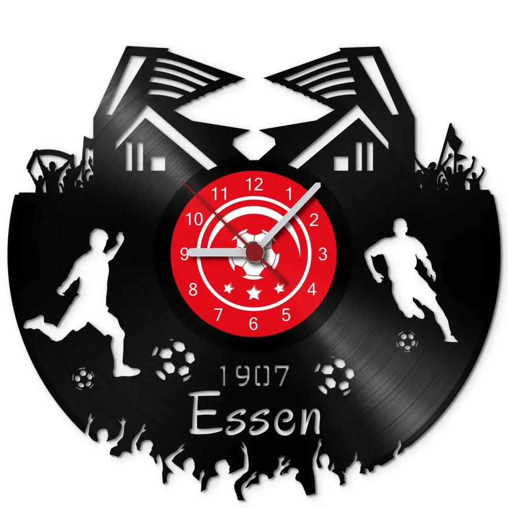 Fussball Wanduhr aus Vinyl Vereinsliebe Essen