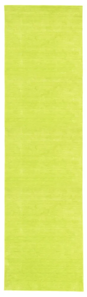Gabbeh Teppich - Indus 400 x 80 cm - lindengrün