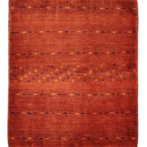 Gabbeh Teppich - Kaschkuli Perser quadratisch - 111 x 101 cm - dunkelrot