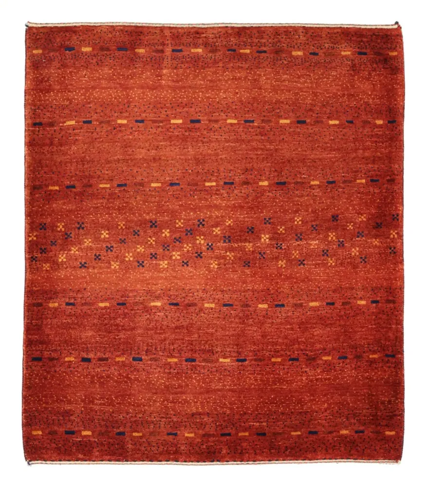 Gabbeh Teppich - Kaschkuli Perser quadratisch - 111 x 101 cm - dunkelrot