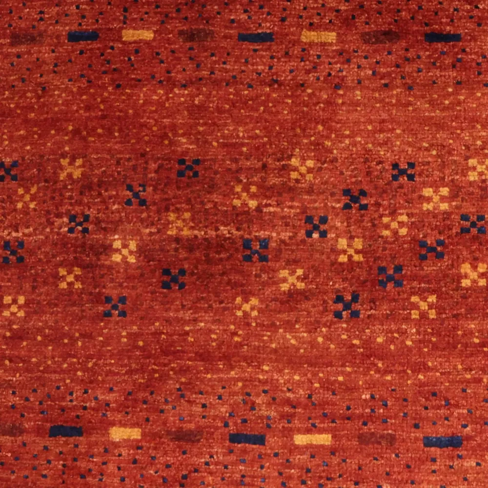 Gabbeh Teppich - Kaschkuli Perser quadratisch - 111 x 101 cm - dunkelrot