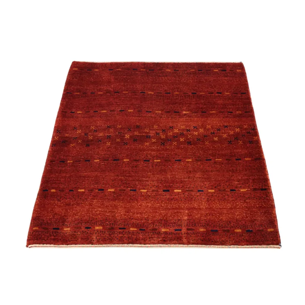 Gabbeh Teppich - Kaschkuli Perser quadratisch - 111 x 101 cm - dunkelrot