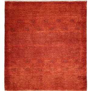 Gabbeh Teppich - Kaschkuli Perser quadratisch - 112 x 101 cm - dunkelrot