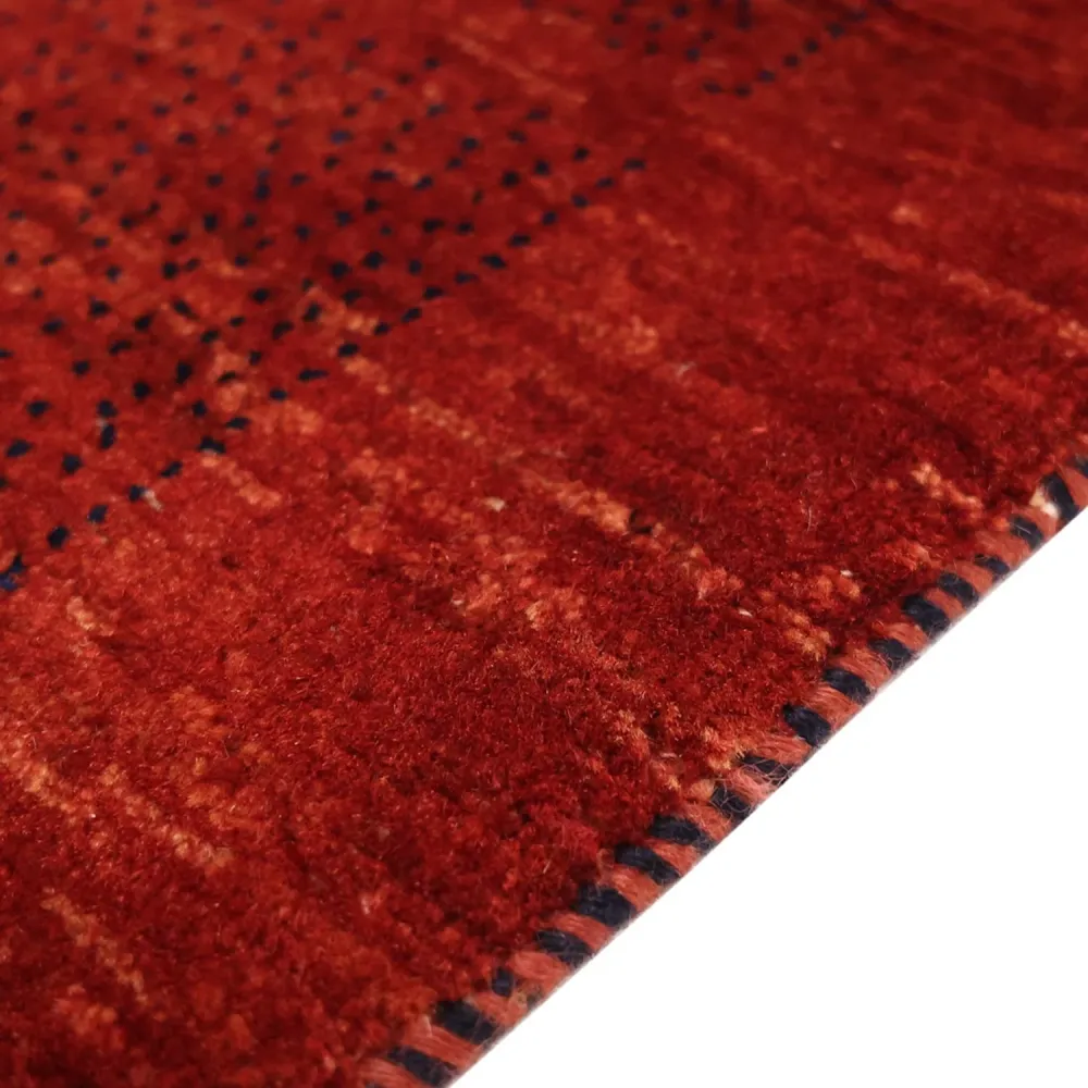 Gabbeh Teppich - Kaschkuli Perser quadratisch - 112 x 101 cm - dunkelrot