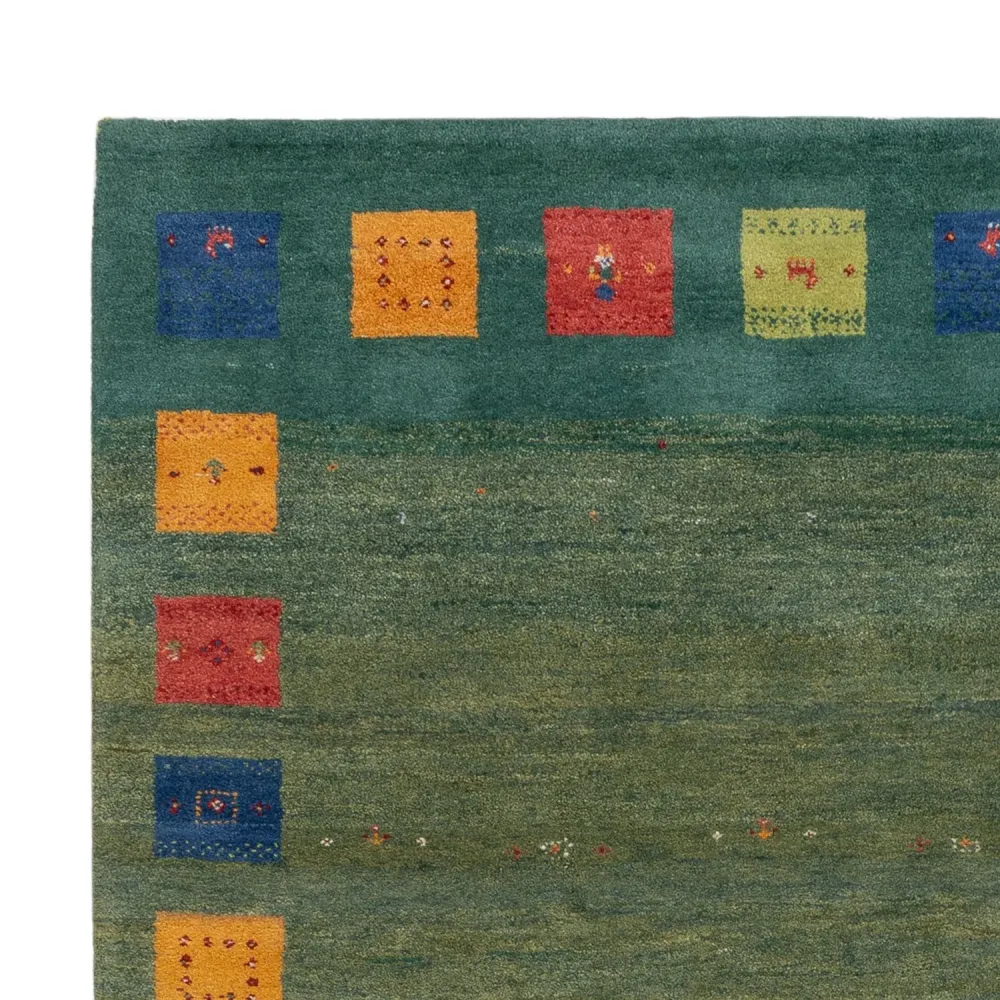 Gabbeh Teppich - Loribaft Indus - 240 x 170 cm - grün