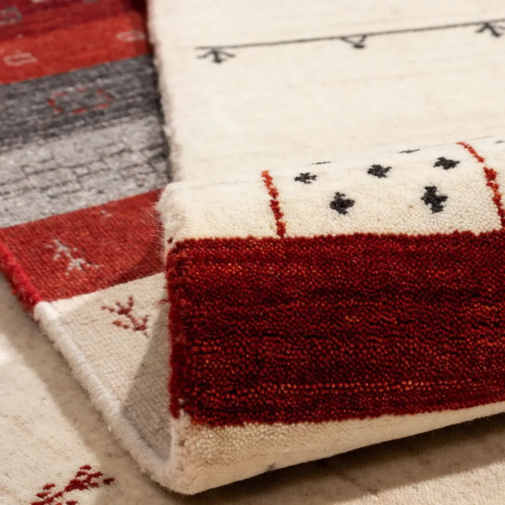 Gabbeh Teppich - Loribaft Indus 298 x 200 cm - beige