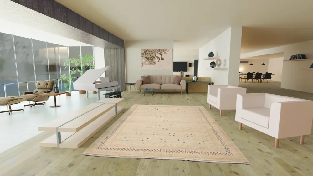Gabbeh Teppich - Loribaft Indus 400 x 300 cm - beige