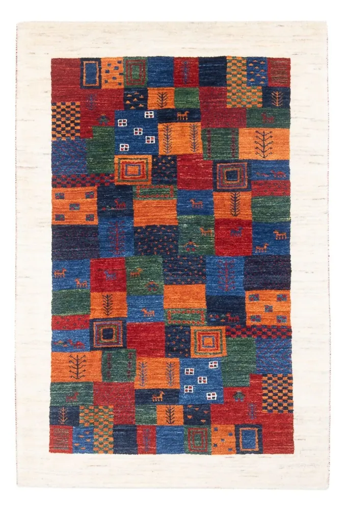 Gabbeh Teppich - Loribaft Perser - 132 x 86 cm - mehrfarbig