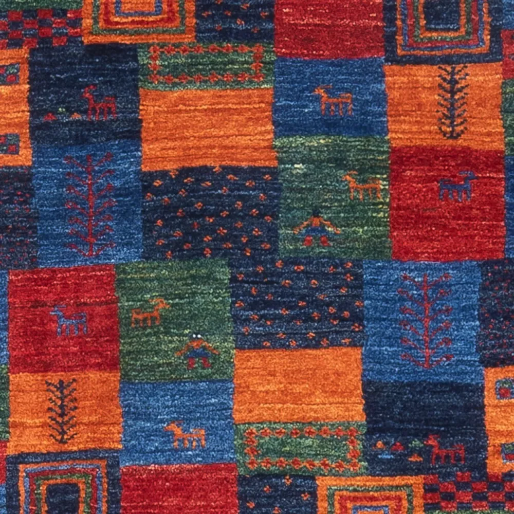 Gabbeh Teppich - Loribaft Perser - 132 x 86 cm - mehrfarbig
