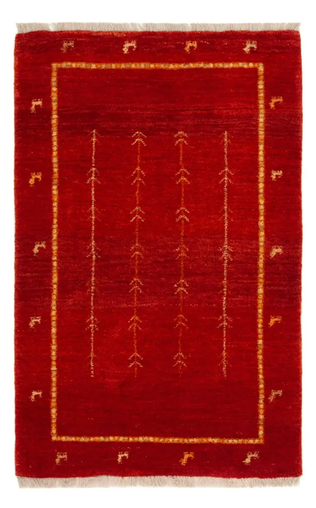 Gabbeh Teppich - Loribaft Perser - 133 x 84 cm - rot