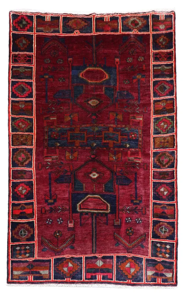 Gabbeh Teppich - Loribaft Perser 220 x 160 cm - hellrot