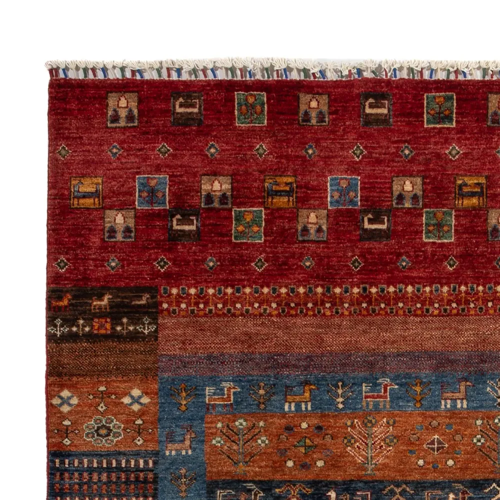 Gabbeh Teppich - Loribaft Perser - 244 x 176 cm - mehrfarbig