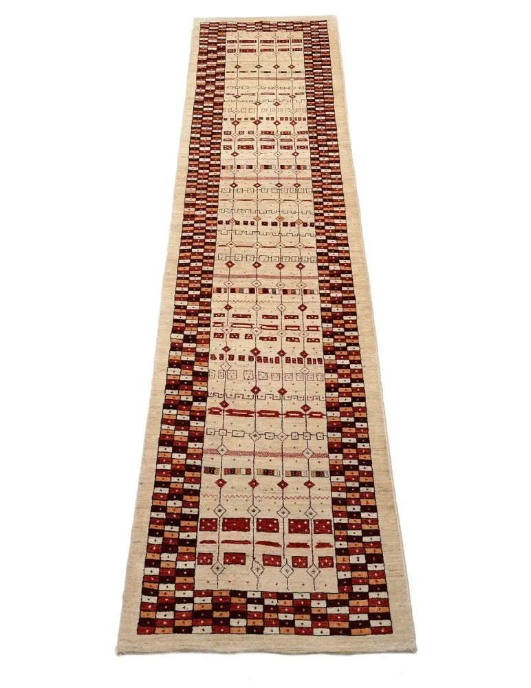 Gabbeh Teppich - Loribaft Perser 391 x 88 cm - mehrfarbig