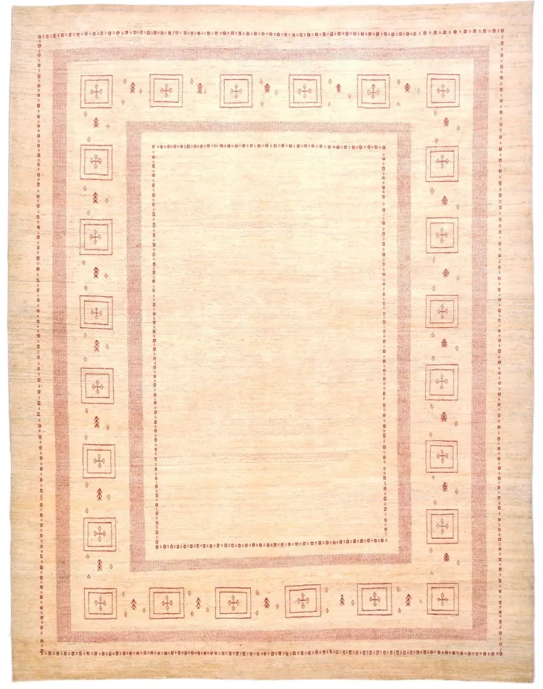 Gabbeh Teppich - Loribaft Perser 417 x 309 cm - beige