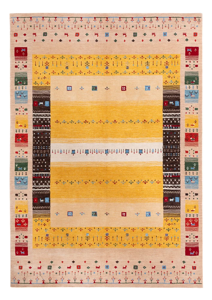 Gabbeh Teppich - Loribaft Softy - 240 x 170 cm - gold