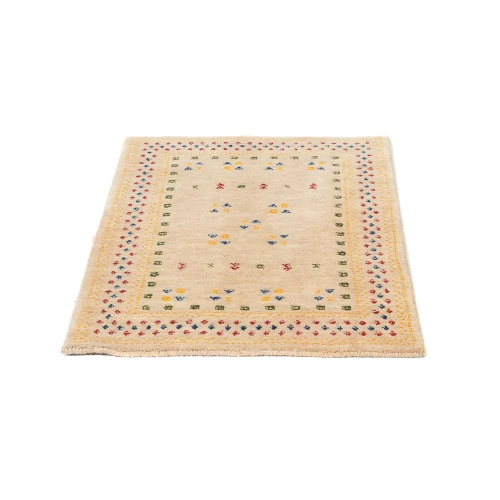 Gabbeh Teppich - Loribaft Softy - 90 x 60 cm - hellbeige