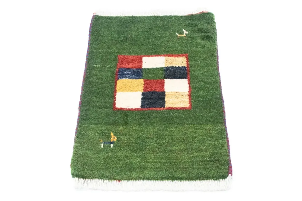 Gabbeh Teppich - Perser 60 x 40 cm - grün