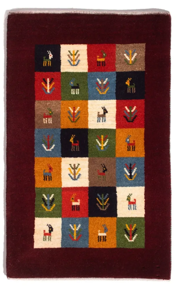 Gabbeh Teppich - Perser - 88 x 61 cm - mehrfarbig