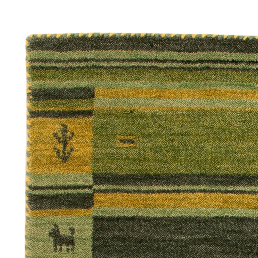 Gabbeh Teppich - Softy - 90 x 60 cm - grün