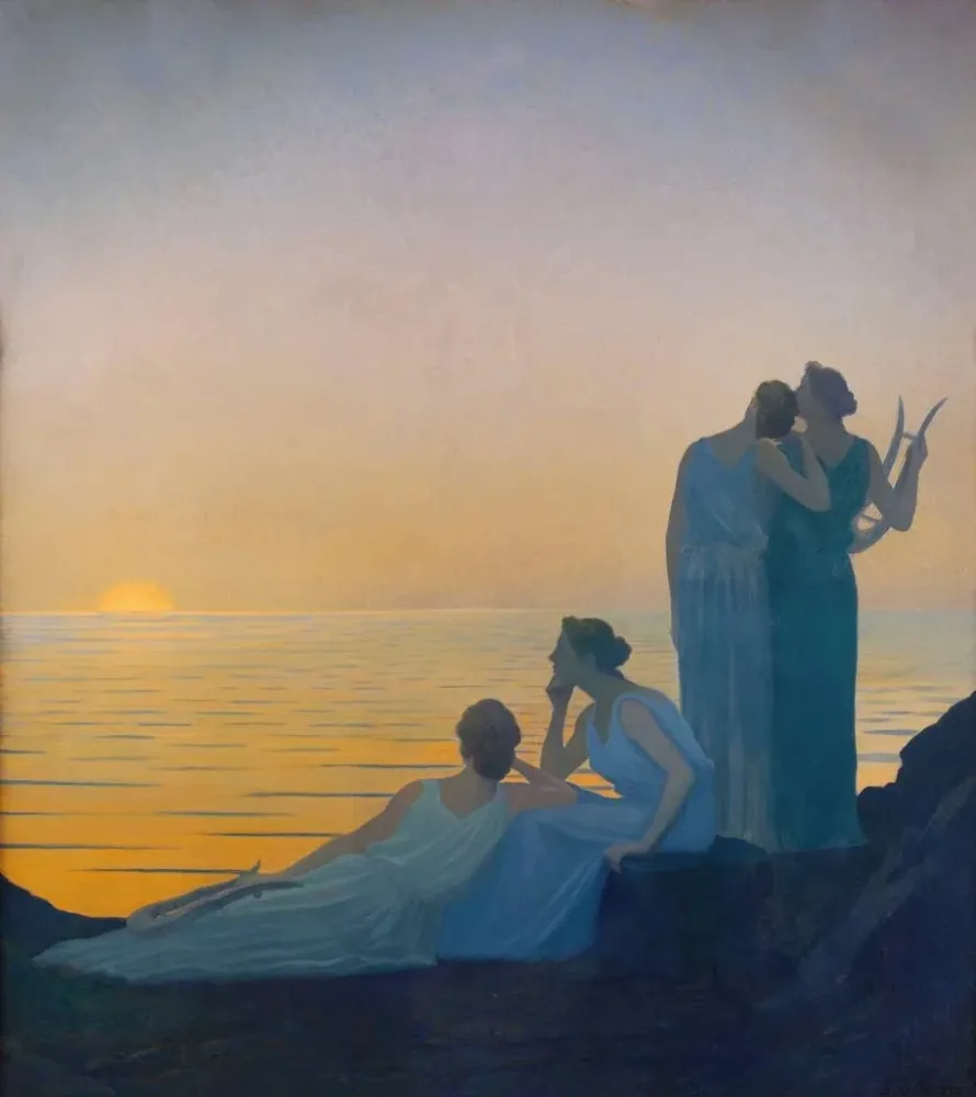 Gemälde Abend antik - Alphonse Osbert | Kunstdruck