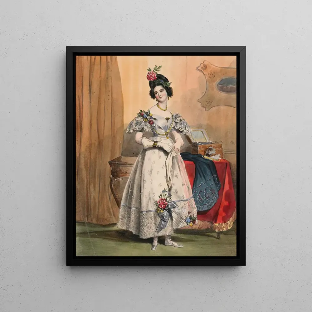 Gemälde Abendstunden Porträt der Achtzehn Uhr einer Pariserin - Achille Devéria | Kunstdruck