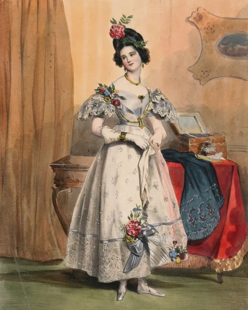 Gemälde Abendstunden Porträt der Achtzehn Uhr einer Pariserin - Achille Devéria | Kunstdruck