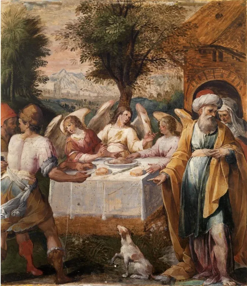 Gemälde Abraham und die drei Engel - Avanzino Nucci