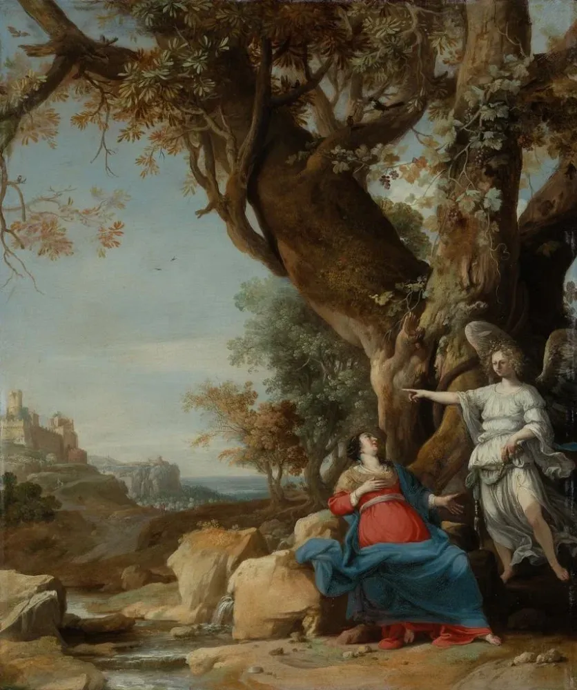 Gemälde Agar und der Engel - Bartholomeus Breenbergh | Kunstdruck