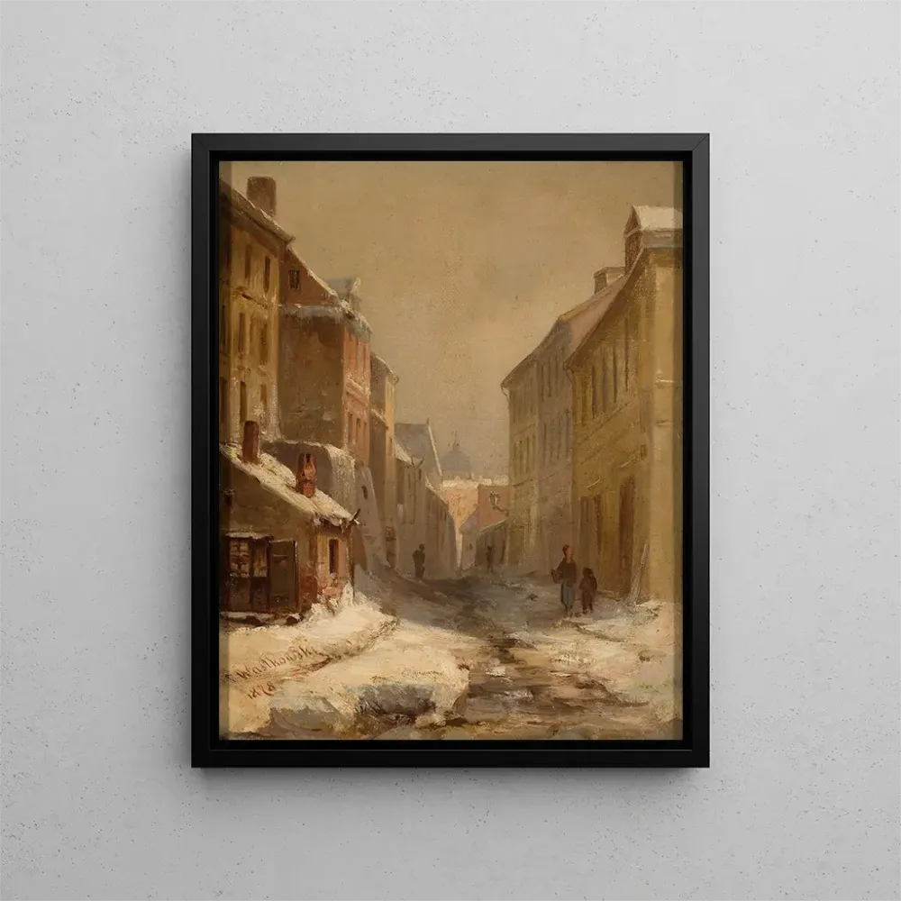 Gemälde Alte Warschau im Winter, Brzozowa-Straße - Franciszek Wątkowski | Kunstdruck