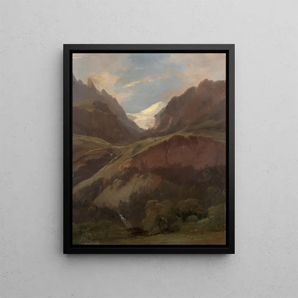 Gemälde Ansicht auf das Wetterhorn und den Reichenbach von Meiringen - Alexandre Calame | Kunstdruck