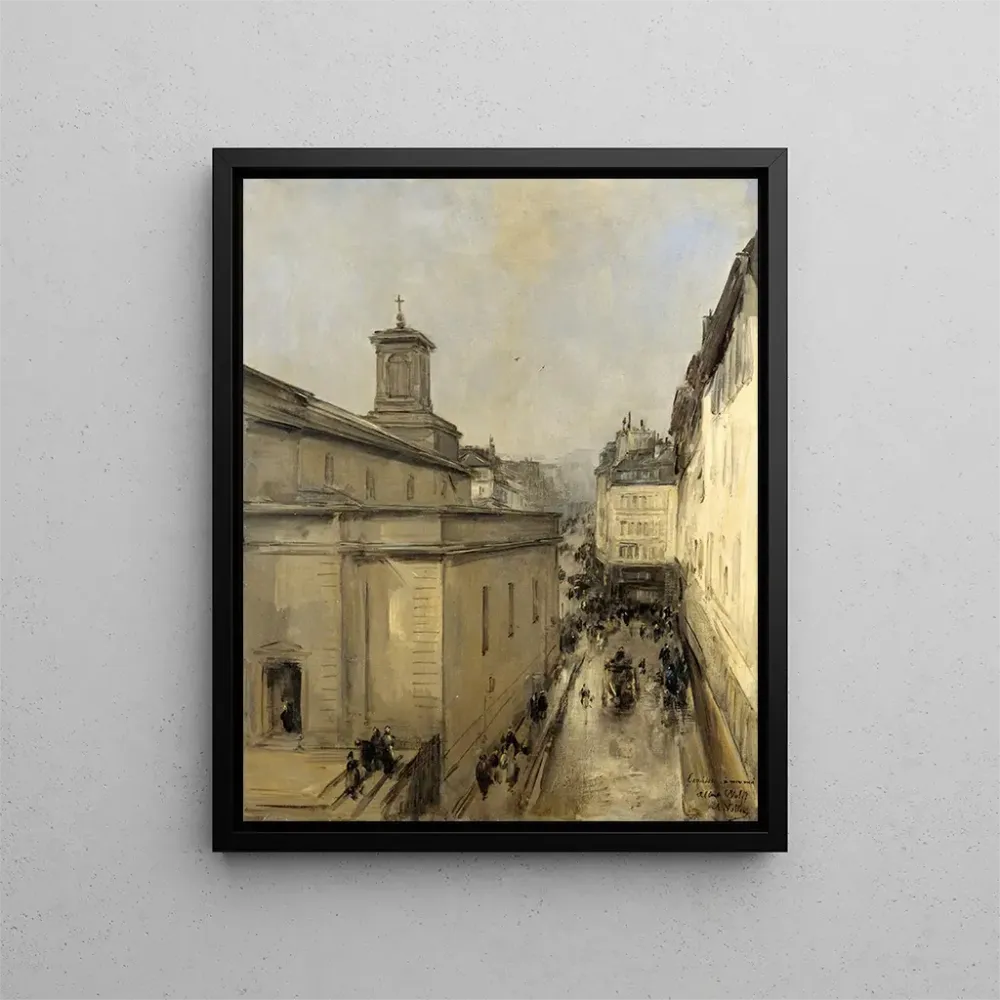 Gemälde Ansicht der Kirche Notre-Dame de Lorette und der Fléchierstraße Paris - Antoine Vollon | Kunstdruck