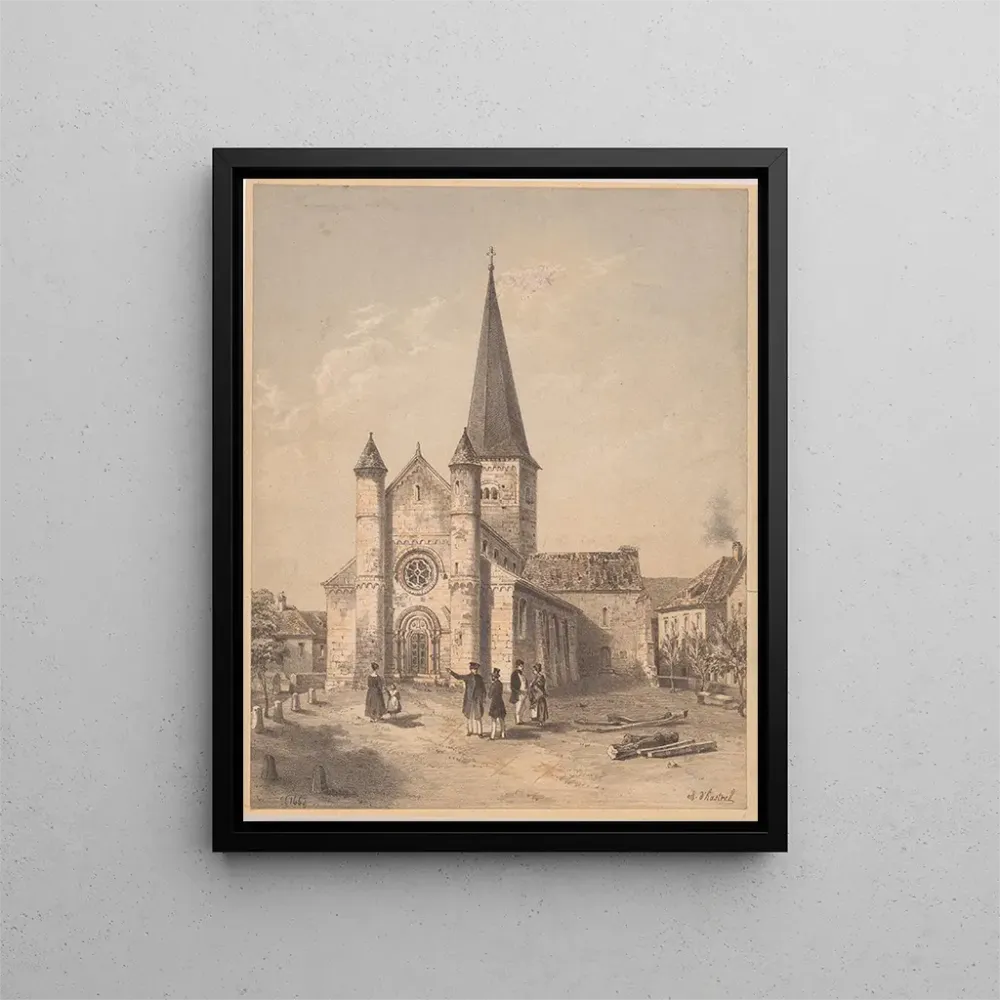 Gemälde Ansicht der Kirche Saint-Adelphe Neuwiller-lès-Saverne - Adolphe Hastrel de Rivedoux | Kunstdruck