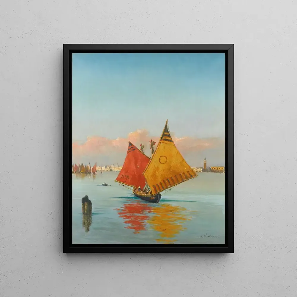 Gemälde Ansicht durch die Lagune von Venedig - Achille Vertunni | Kunstdruck