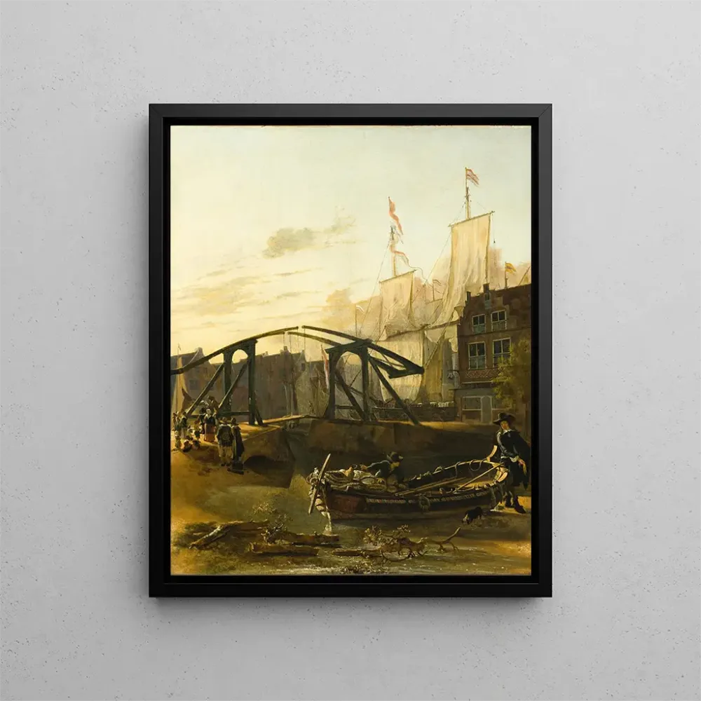 Gemälde Ansicht eines Hafens Schiedam - Adam Pynacker | Kunstdruck