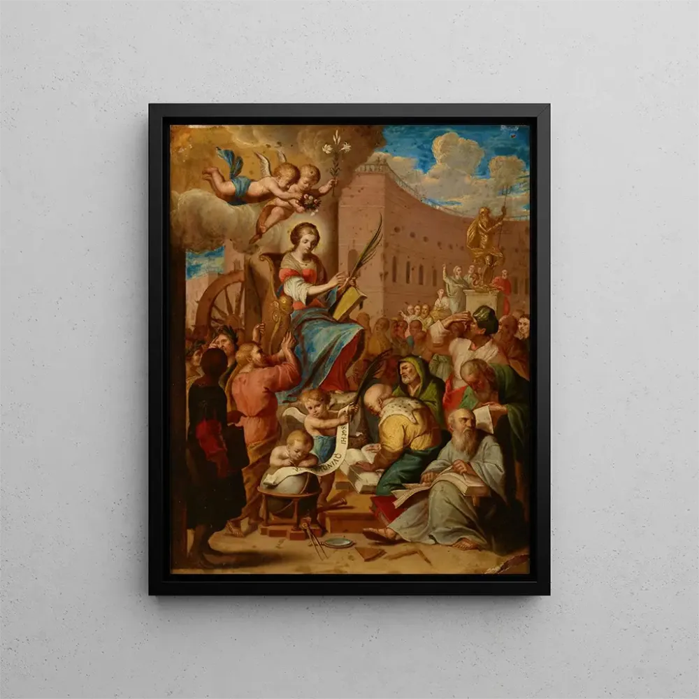 Gemälde Apothéose der Heiligen Katharina - Anonym | Kunstdruck