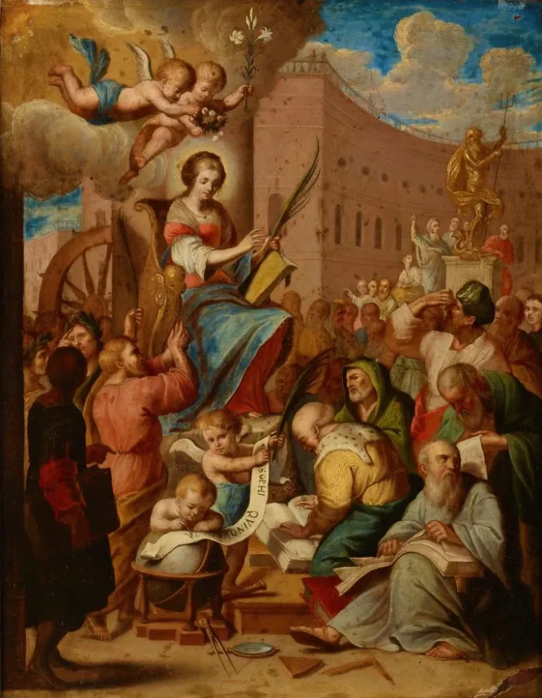 Gemälde Apothéose der Heiligen Katharina - Anonym | Kunstdruck