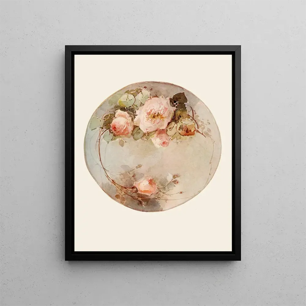 Gemälde Assiette rose - Adeline More | Kunstdruck