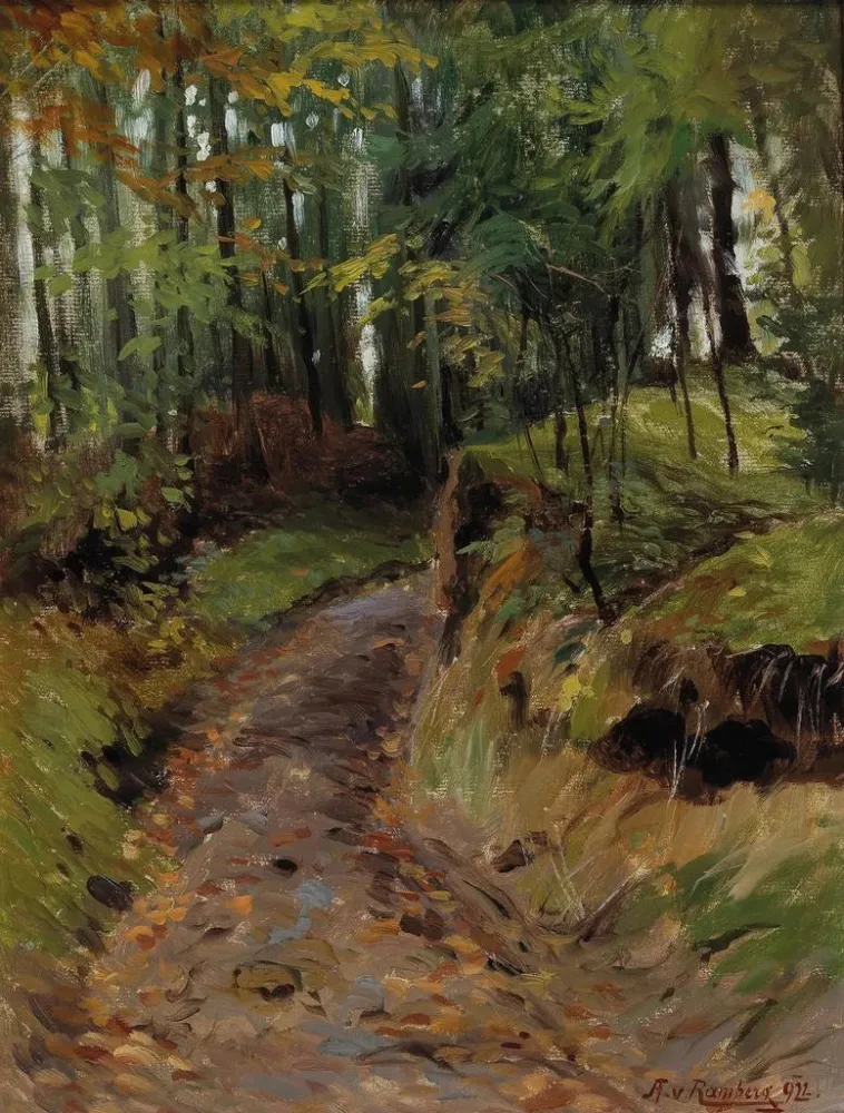 Gemälde Auf dem Weg nach Gmundenberg - August von Ramberg