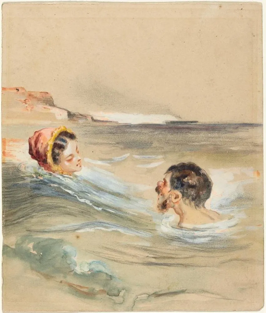 Gemälde Badende Männer und Frauen - Alfred Grévin | Kunstdruck