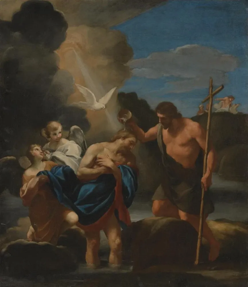 Gemälde Le baptême du Christ - Andrea Sacchi | Kunstdruck