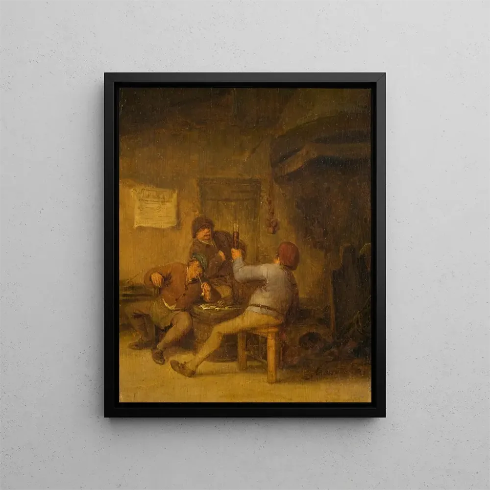 Gemälde Bauern beim Trinken und Rauchen - Adriaen van Ostade | Kunstdruck