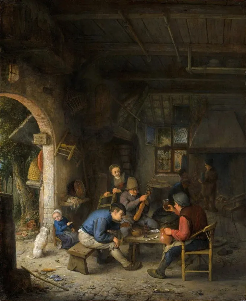 Gemälde Bauern einer Gaststätte - Adriaen van Ostade | Kunstdruck
