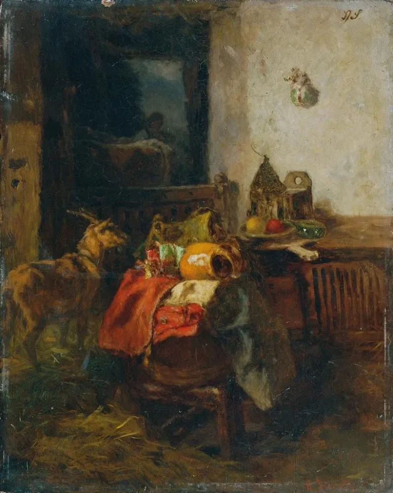 Gemälde Bauernzimmer mit Stillleben - Anton Schrödl | Kunstdruck