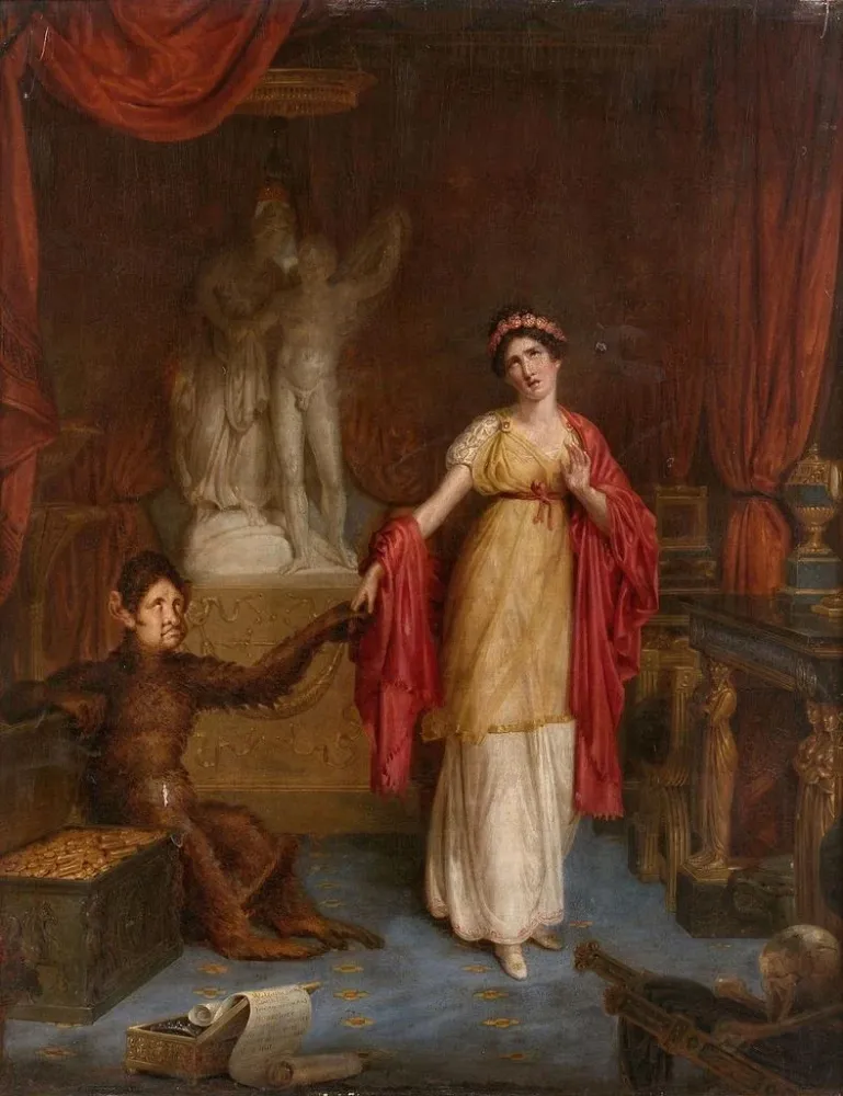 Gemälde La Belle et la Bête, satirische Allegorie von Thomas Hope und seiner Ehefrau Louisa - Antoine Dubost | Kunstdruck
