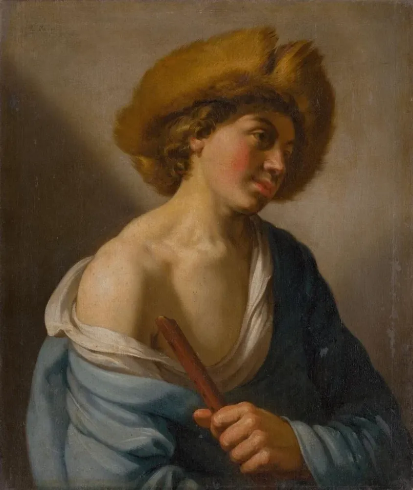 Gemälde Berger mit einer Flöte - Anonym | Kunstdruck