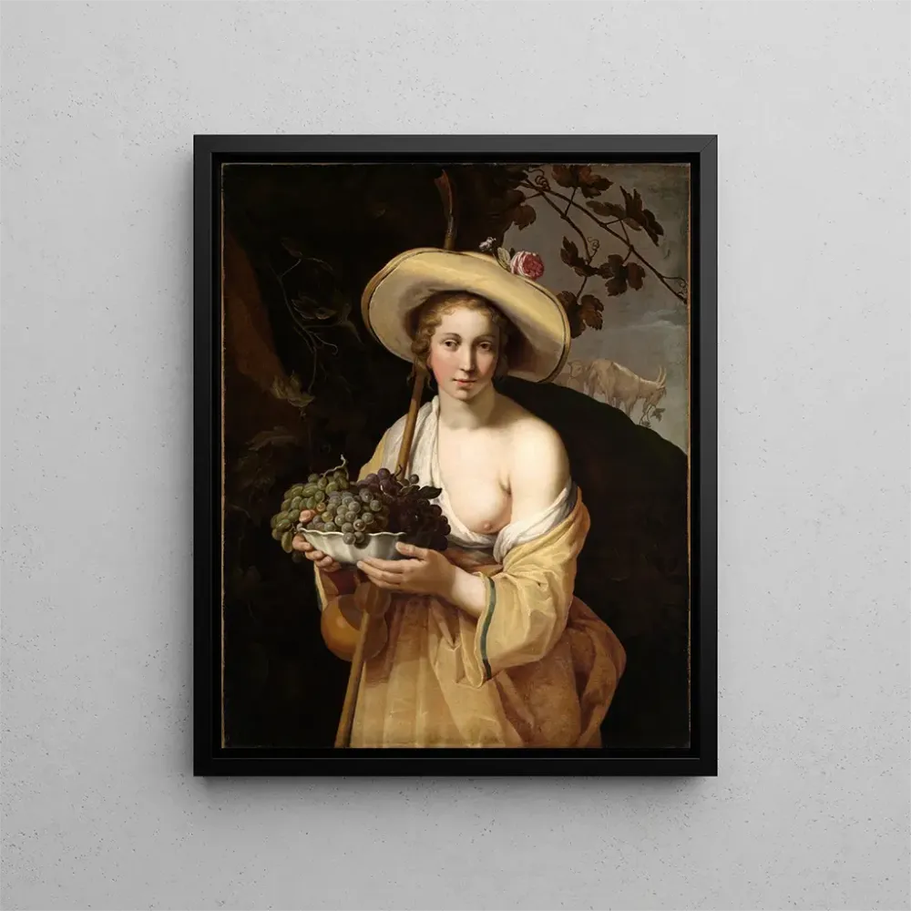 Gemälde Bergère mit einer Schüssel Trauben - Abraham Bloemaert | Kunstdruck
