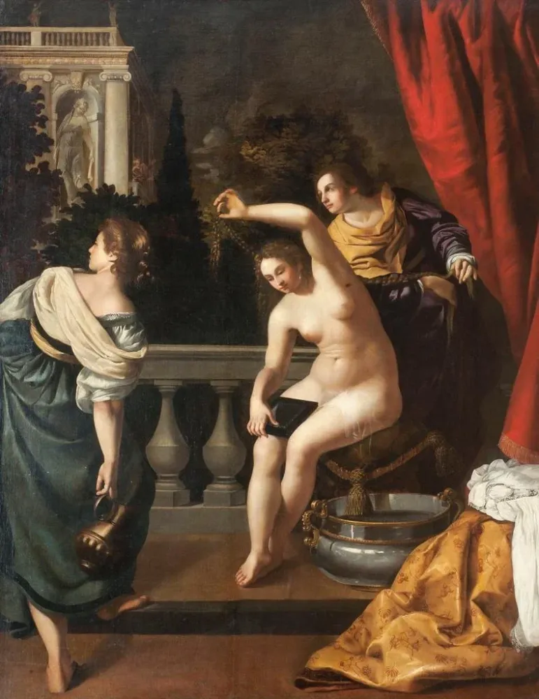 Gemälde Bethsabée im Bad - Artemisia Gentileschi | Kunstdruck