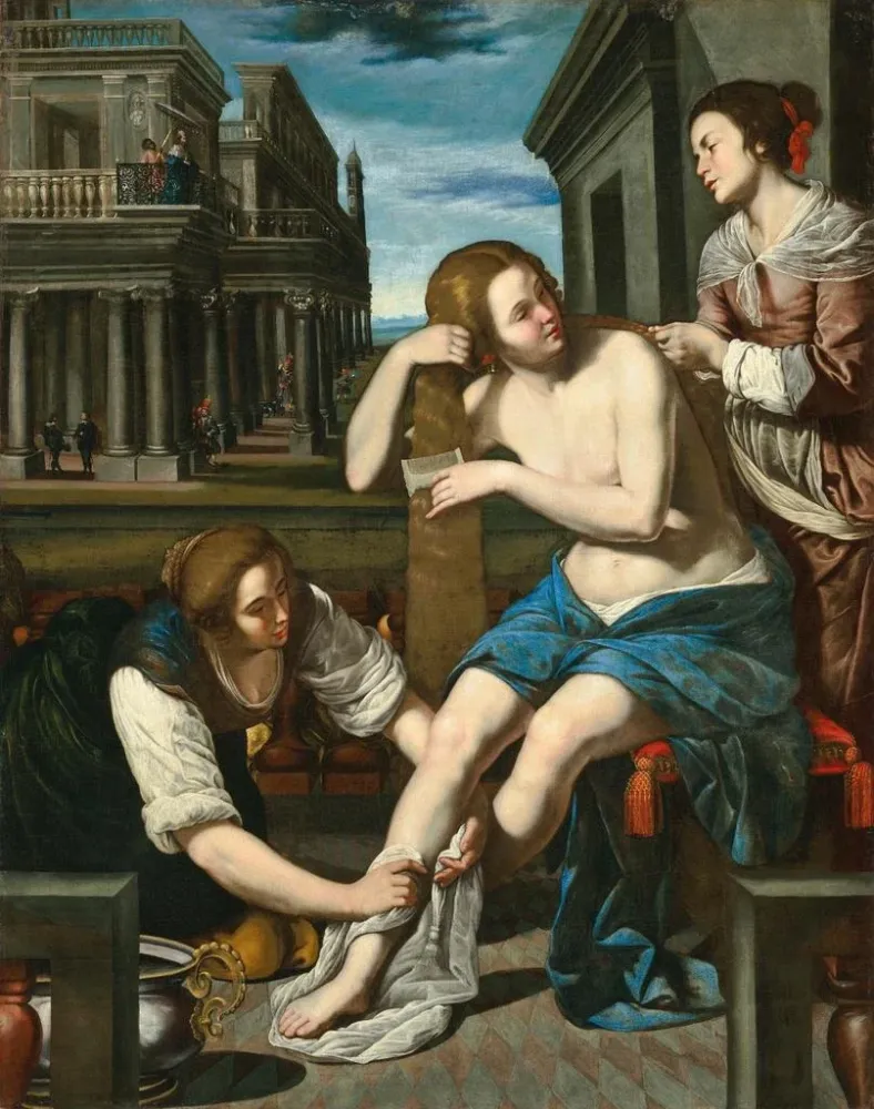 Gemälde Bethsabée ihrem Bad - Artemisia Gentileschi | Kunstdruck