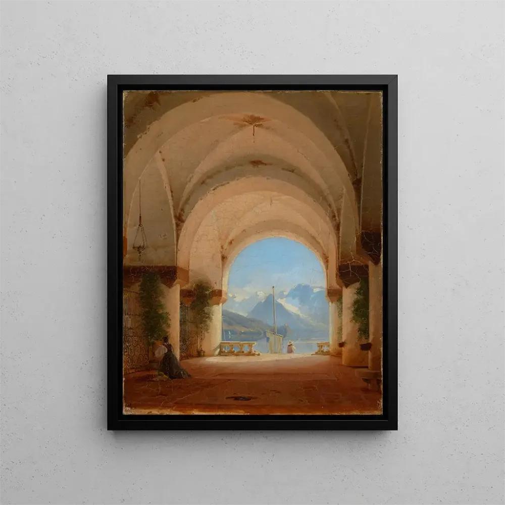 Gemälde Blick von einem Klosterhof - August von Bayer