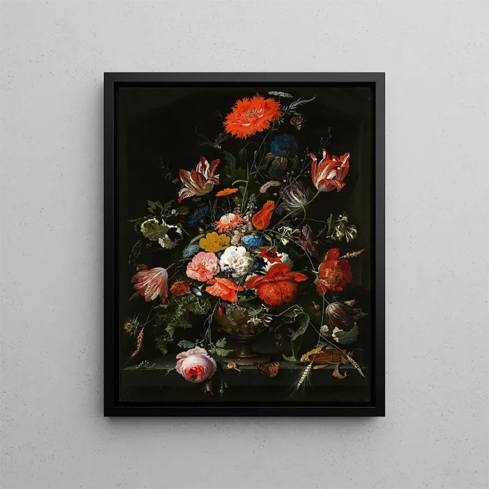 Gemälde Blumen einer Metallvase - Abraham Mignon